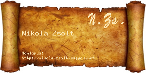 Nikola Zsolt névjegykártya